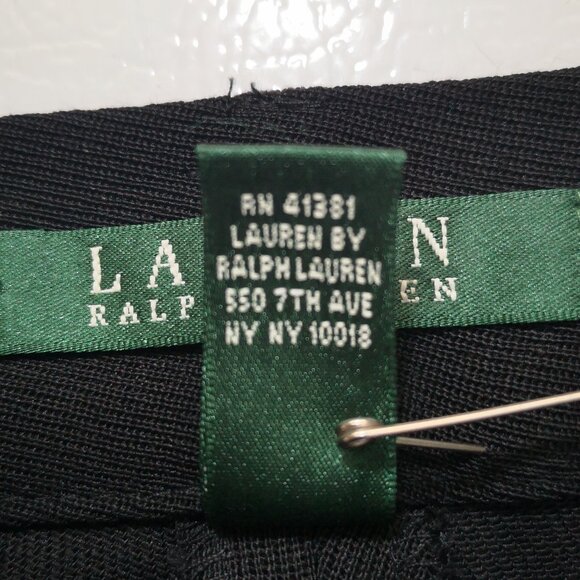 Lauren Ralph Lauren Ladies Size 16W Black Straight Legs 100% Wool Dress Pants - Picture 5 of 12